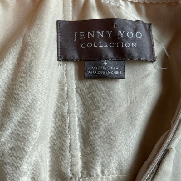 Jenny Yoo Collection 'Vivienne' Pleated High Neck Wedding Dress in Ivory Size 4 - Picture 6 of 6